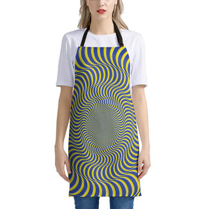 Blue And Yellow Illusory Motion Print Apron