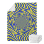 Blue And Yellow Illusory Motion Print Blanket