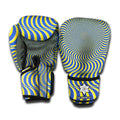 Blue And Yellow Illusory Motion Print Boxing Gloves