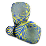 Blue And Yellow Illusory Motion Print Boxing Gloves