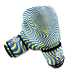 Blue And Yellow Illusory Motion Print Boxing Gloves