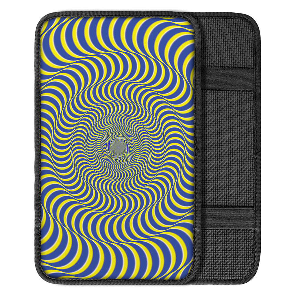 Blue And Yellow Illusory Motion Print Car Center Console Cover