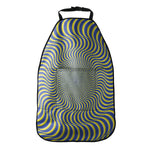 Blue And Yellow Illusory Motion Print Car Seat Organizers