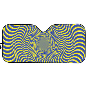 Blue And Yellow Illusory Motion Print Car Sun Shade