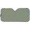 Blue And Yellow Illusory Motion Print Car Sun Shade