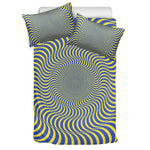Blue And Yellow Illusory Motion Print Duvet Cover Bedding Set