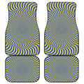 Blue And Yellow Illusory Motion Print Front and Back Car Floor Mats