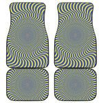Blue And Yellow Illusory Motion Print Front and Back Car Floor Mats
