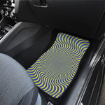 Blue And Yellow Illusory Motion Print Front and Back Car Floor Mats