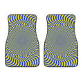 Blue And Yellow Illusory Motion Print Front Car Floor Mats