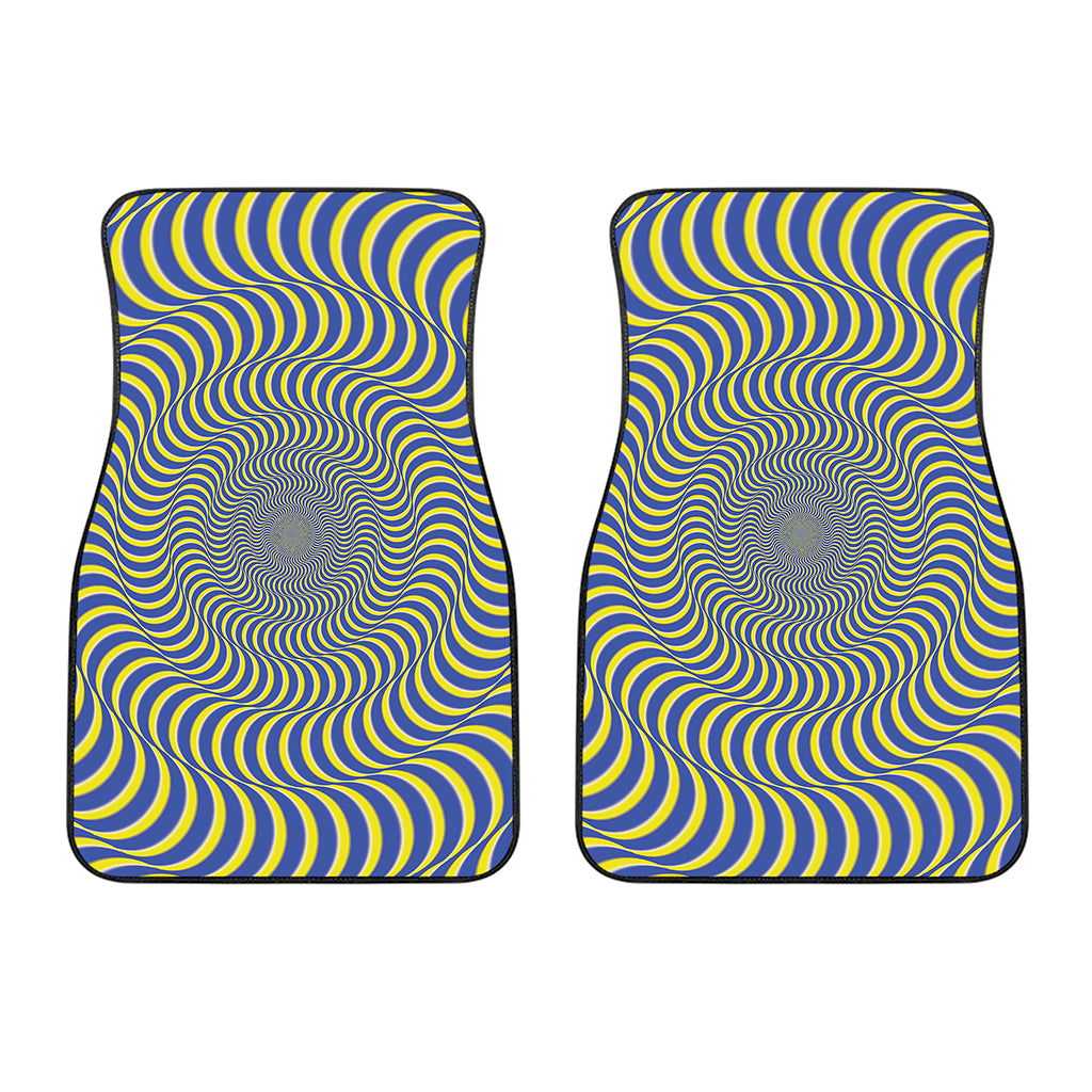 Blue And Yellow Illusory Motion Print Front Car Floor Mats