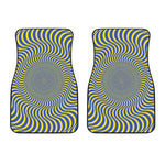 Blue And Yellow Illusory Motion Print Front Car Floor Mats