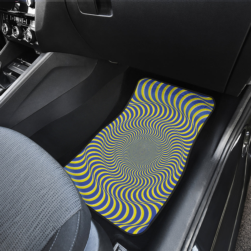 Blue And Yellow Illusory Motion Print Front Car Floor Mats