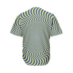 Blue And Yellow Illusory Motion Print Men's Baseball Jersey