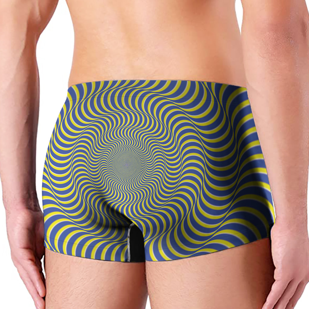 Blue And Yellow Illusory Motion Print Men's Boxer Briefs