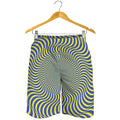 Blue And Yellow Illusory Motion Print Men's Shorts