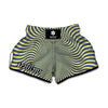 Blue And Yellow Illusory Motion Print Muay Thai Boxing Shorts