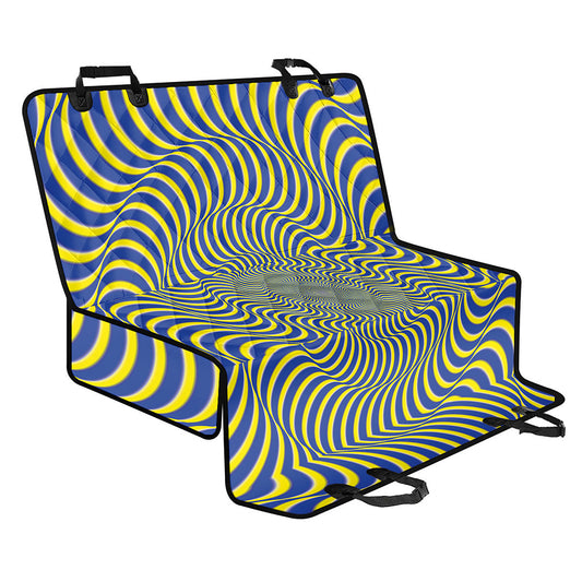 Blue And Yellow Illusory Motion Print Pet Car Back Seat Cover