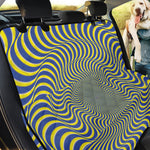 Blue And Yellow Illusory Motion Print Pet Car Back Seat Cover