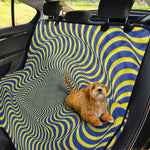 Blue And Yellow Illusory Motion Print Pet Car Back Seat Cover