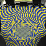 Blue And Yellow Illusory Motion Print Pet Car Back Seat Cover