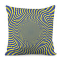 Blue And Yellow Illusory Motion Print Pillow Cover