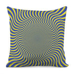 Blue And Yellow Illusory Motion Print Pillow Cover