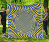Blue And Yellow Illusory Motion Print Quilt