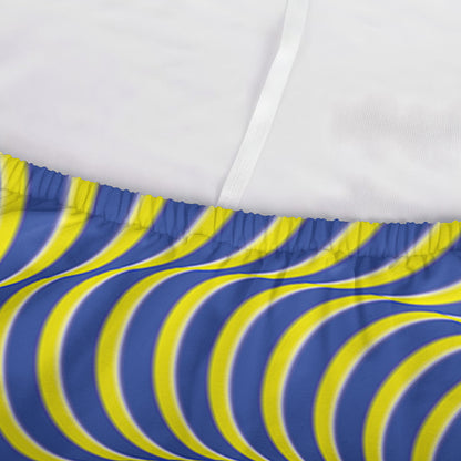 Blue And Yellow Illusory Motion Print Sofa Cover