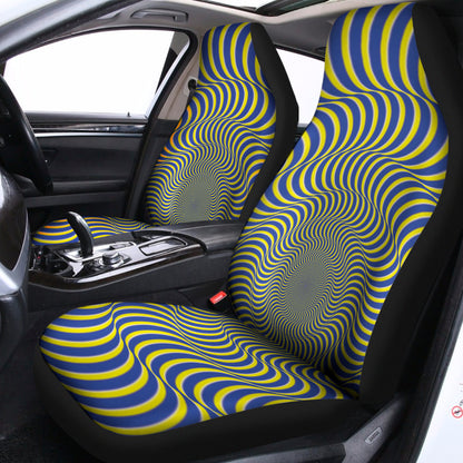 Blue And Yellow Illusory Motion Print Universal Fit Car Seat Covers