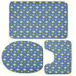 Blue And Yellow Lightning Pattern Print 3 Piece Bath Mat Set