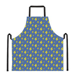 Blue And Yellow Lightning Pattern Print Apron