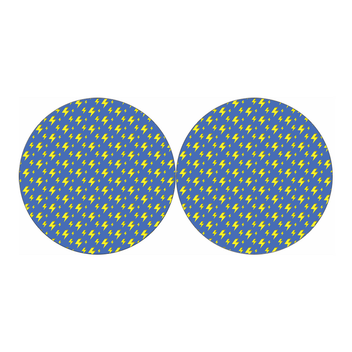 Blue And Yellow Lightning Pattern Print Car Coasters