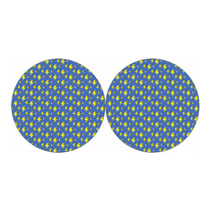 Blue And Yellow Lightning Pattern Print Car Coasters