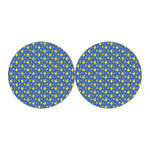 Blue And Yellow Lightning Pattern Print Car Coasters