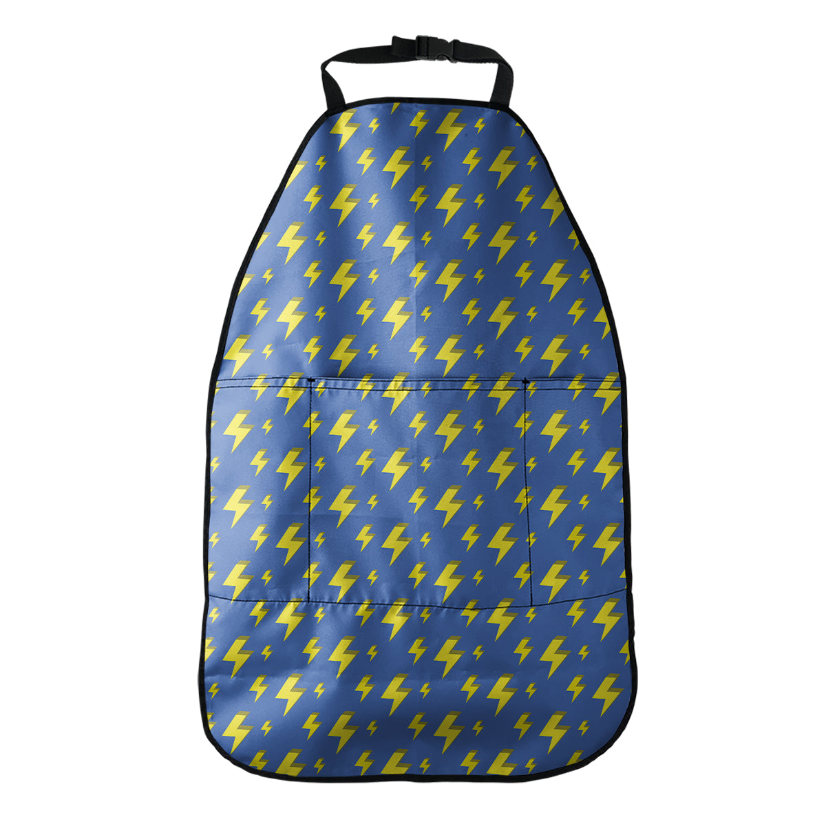 Blue And Yellow Lightning Pattern Print Car Seat Organizers