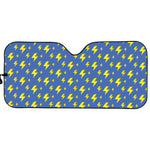 Blue And Yellow Lightning Pattern Print Car Sun Shade