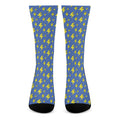 Blue And Yellow Lightning Pattern Print Crew Socks