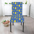 Blue And Yellow Lightning Pattern Print Dining Chair Slipcover