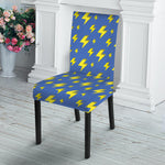 Blue And Yellow Lightning Pattern Print Dining Chair Slipcover