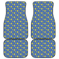 Blue And Yellow Lightning Pattern Print Front and Back Car Floor Mats