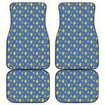 Blue And Yellow Lightning Pattern Print Front and Back Car Floor Mats