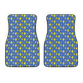 Blue And Yellow Lightning Pattern Print Front Car Floor Mats