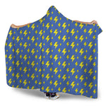 Blue And Yellow Lightning Pattern Print Hooded Blanket