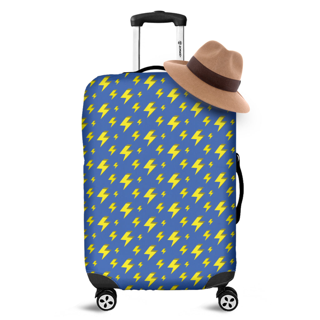 Blue And Yellow Lightning Pattern Print Luggage Cover