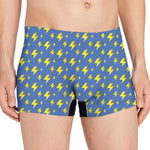 Blue And Yellow Lightning Pattern Print Men's Boxer Briefs