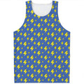 Blue And Yellow Lightning Pattern Print Men's Tank Top