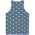 Blue And Yellow Lightning Pattern Print Men's Tank Top
