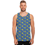Blue And Yellow Lightning Pattern Print Men's Tank Top