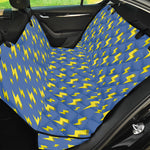 Blue And Yellow Lightning Pattern Print Pet Car Back Seat Cover